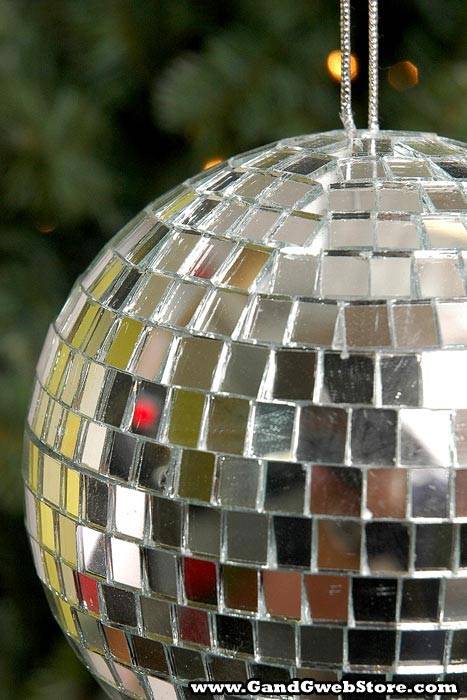 120mm Mirror Ball Hanger Silver