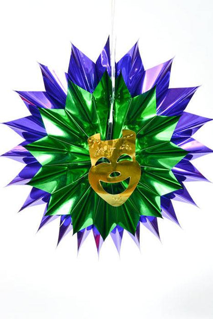 Mardigrass Fan Burst Green/purple/gold