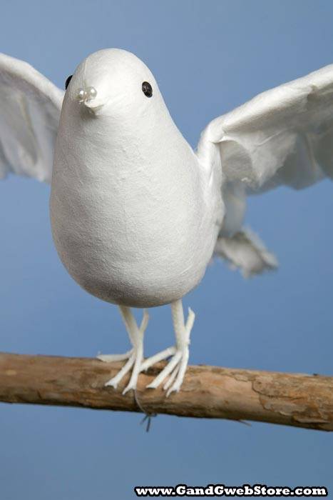 12" Feather/cotton Flying Dove White Pkg/6