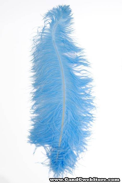 22"-26" Ostrich Feather Light Blue Pkg/6