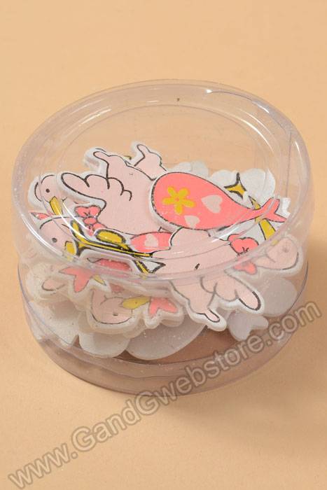 2" Baby Shower W/stork Pink Pkg/12