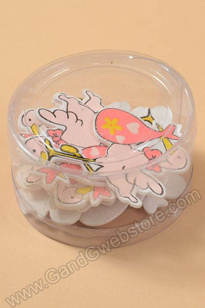 2" Baby Shower W/stork Pink Pkg/12