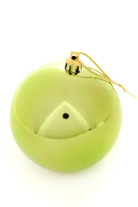80mm Shiny Plastic Ball Apple Green Pkg/6