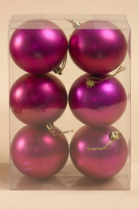 80mm Matt Plastic Ball Fuchsia Bx/6