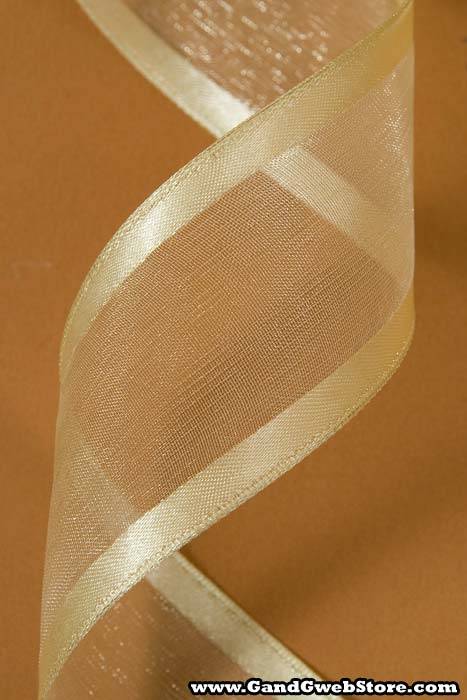 Wired Sheer Ribbon W/satin Edge Baby Maize 