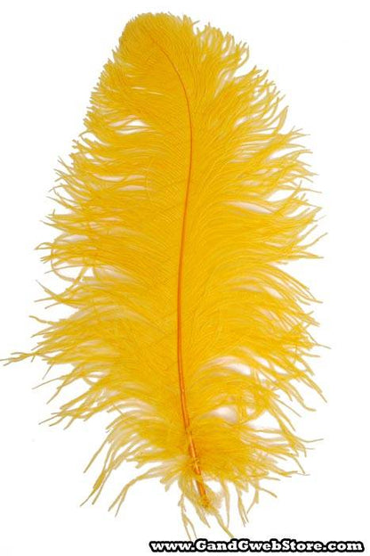 22"-26" Ostrich Feather Gold Pkg/6