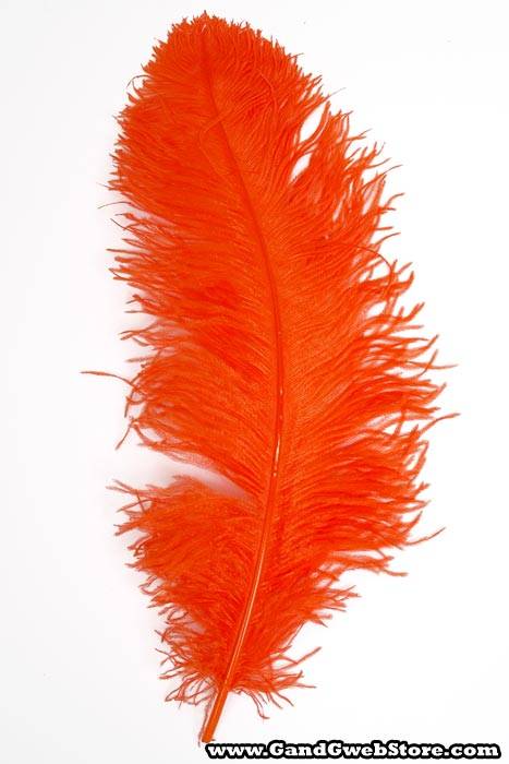 22"-26" Ostrich Feather Orange Pkg/6