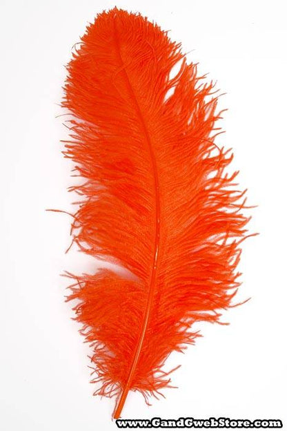 22"-26" Ostrich Feather Orange Pkg/6