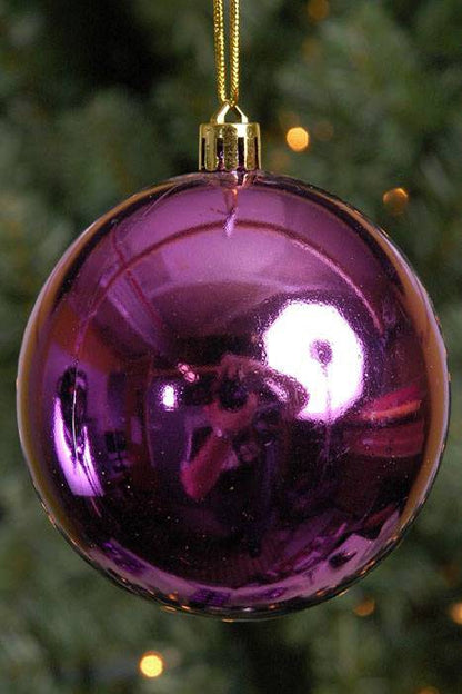 80mm Shiny Plastic Ball Purple Box/6