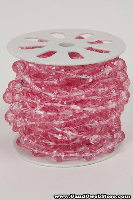 10yds Beaded Garland Roll Pink