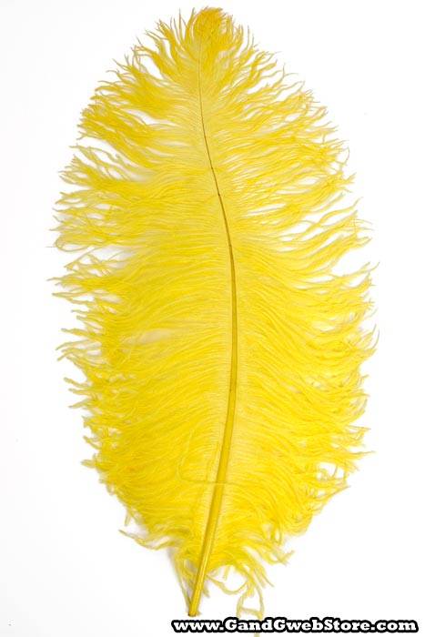 22"-26" Ostrich Feather Yellow Pkg/6