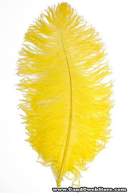 22"-26" Ostrich Feather Yellow Pkg/6