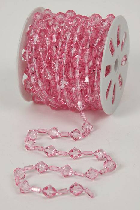 10yds Beaded Garland Roll Pink