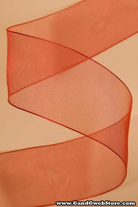 2.5" X 25yds Wired Encore Sheer Ribbon Red