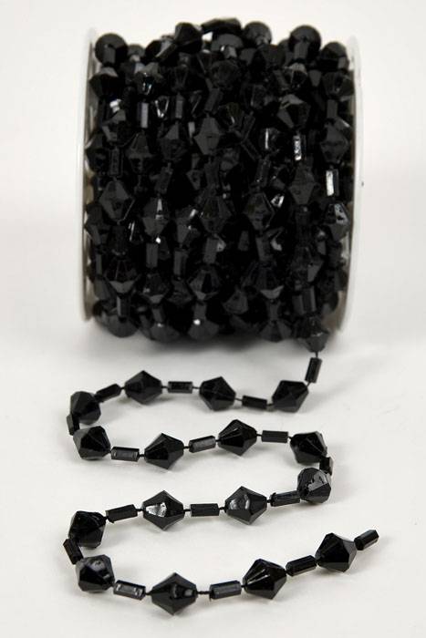 10yds Beaded Garland Roll Black