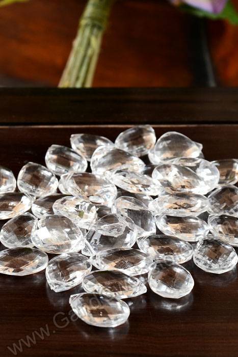 27mm Acrylic Tear Drop Hanging Clear Pkg/40