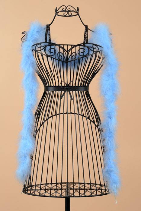 72" Feather Marabou Light Blue