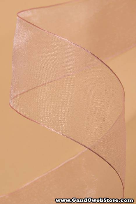 2.5" X 25yds Wired Encore Sheer Ribbon Light Pink