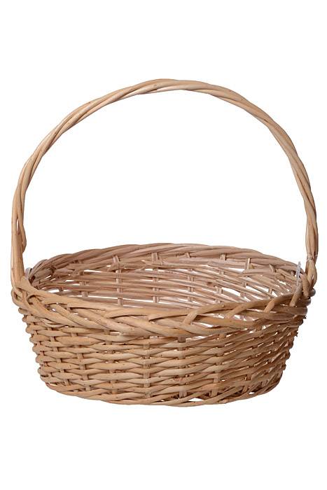 12" X 12" Round Willow Basket W/handle Natural