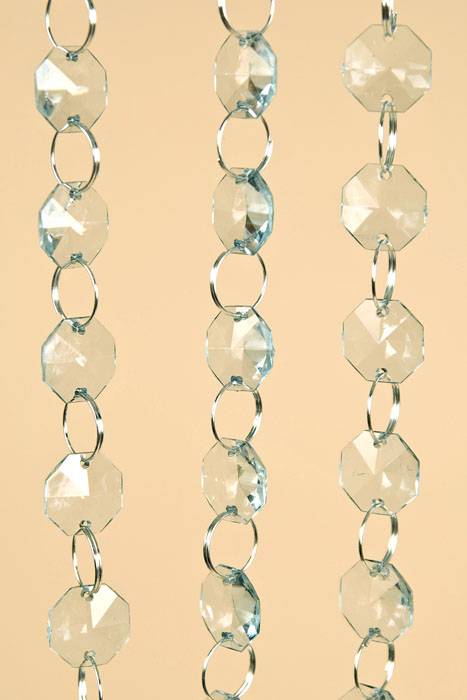 72" Acrylic Octagon Bead Garland Baby Blue