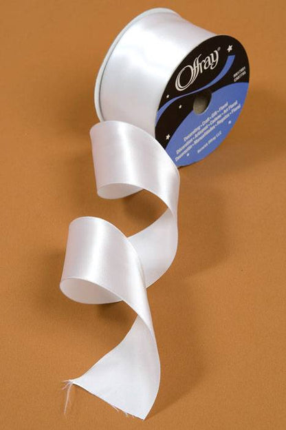 2-1/4" X 25yds Wired Contessa Ribbon White