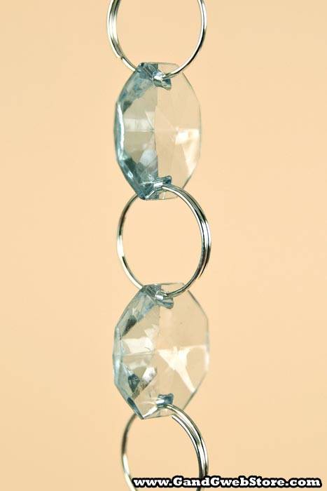 72" Acrylic Octagon Bead Garland Baby Blue