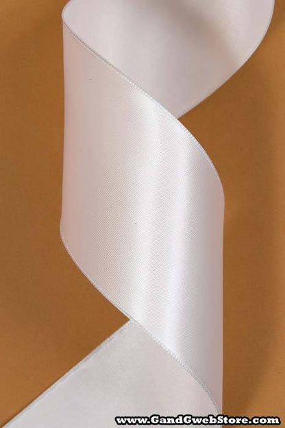 2-1/4" X 25yds Wired Contessa Ribbon White