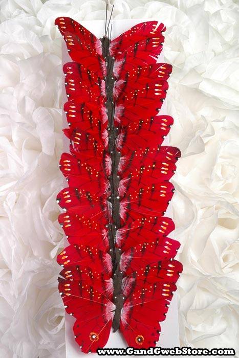 3&quot; Butterfly Red Pkg/12