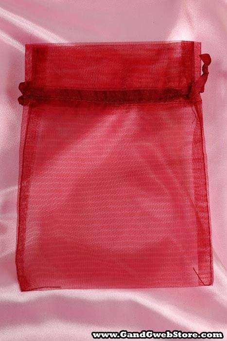 5" X 7" Organza Pouches Burgundy Pkg/12