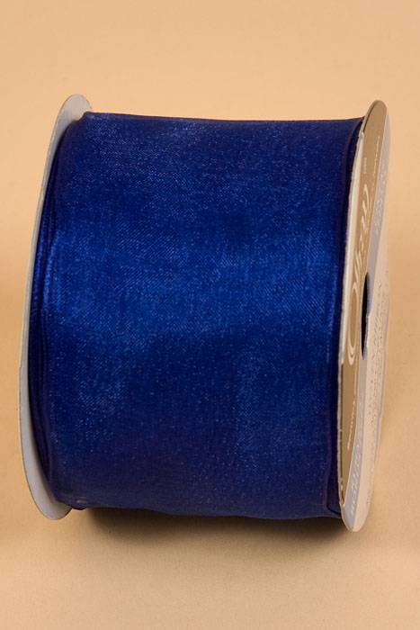 2.5" X 25yds Wired Encore Sheer Ribbon Royal