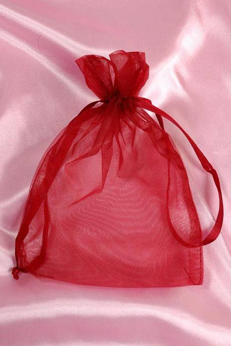 5" X 7" Organza Pouches Burgundy Pkg/12