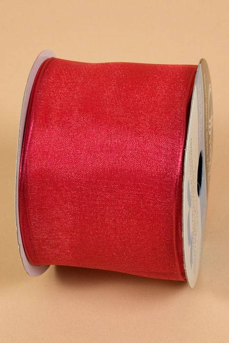2.5" X 25yds Wired Encore Sheer Ribbon Fuchsia