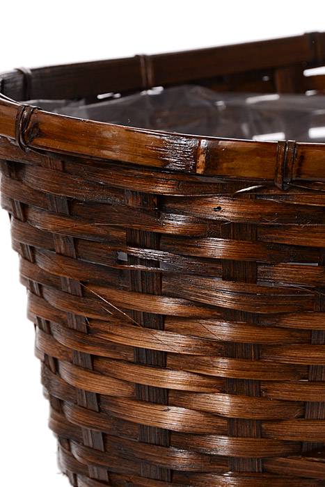 13.5" X 10" X 6" Oval Stained Bamboo Brown