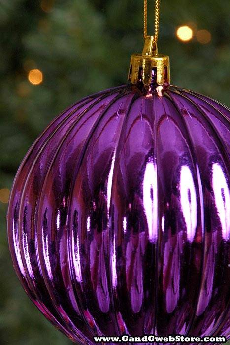 80mm Shiny Plastic Pumpkin Purple Bx/6