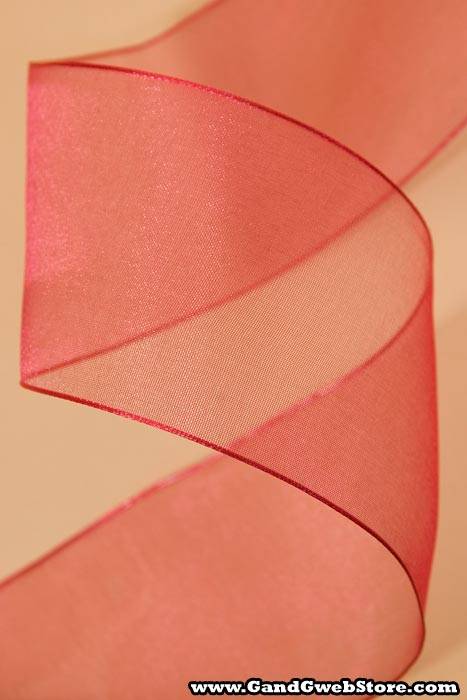 2.5" X 25yds Wired Encore Sheer Ribbon Fuchsia