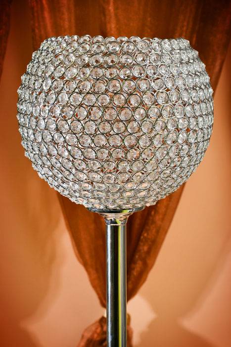 46.5&quot; X 11&quot; Bead Candle Holder Clear