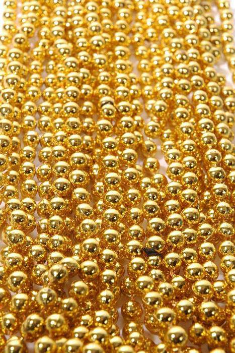 Round Party Beads Gold Pkg/12