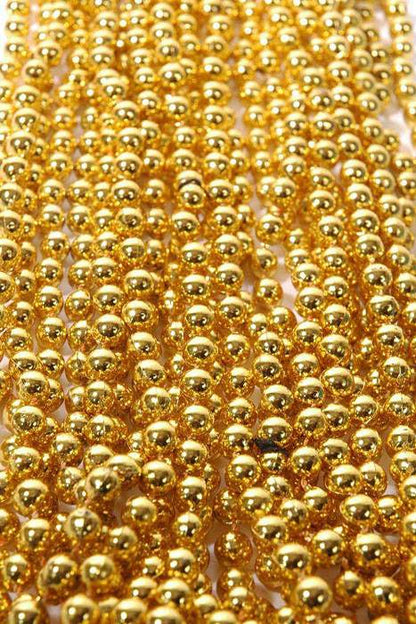 Round Party Beads Gold Pkg/12