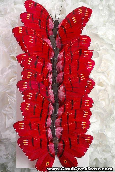 5" Butterfly Red Pkg/12