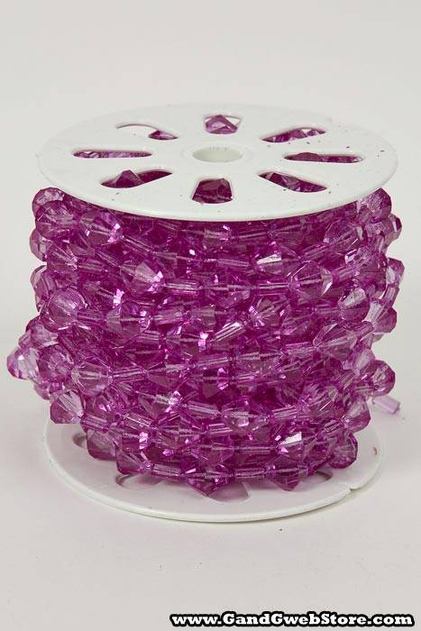 10yds Beaded Garland Roll Fuchsia