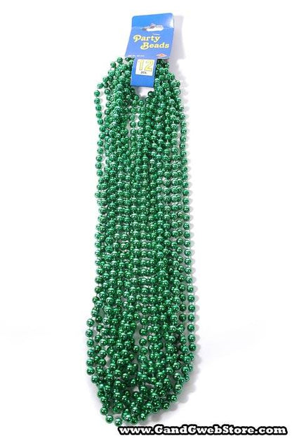 Round Party Beads Green Pkg/12