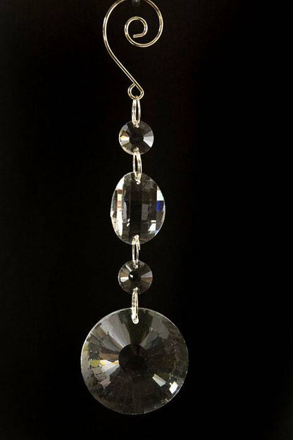 6.5" X 45mm Crystal Round Hanging Clear