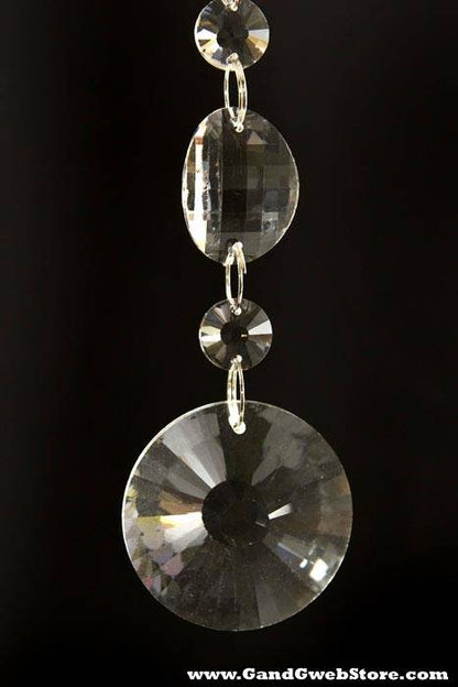 6.5" X 45mm Crystal Round Hanging Clear