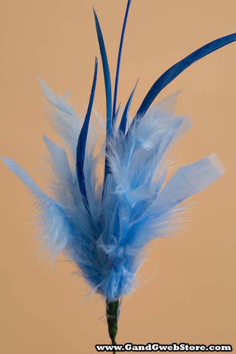 14" Owl Feather Light Blue Pkg/12