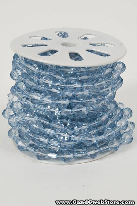 10yds Beaded Garland Roll Light Blue
