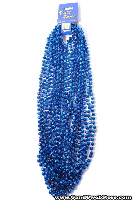 Round Party Beads Blue Pkg/12