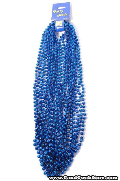 Round Party Beads Blue Pkg/12
