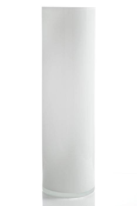 6" X 20" Cylinder Glass Vase White