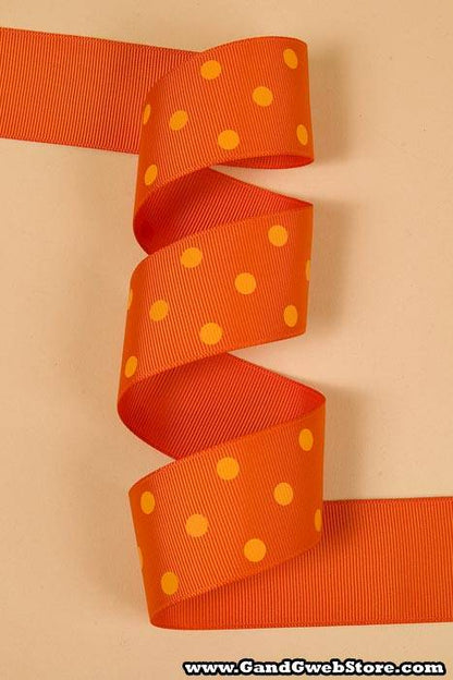 1-1/2" X 17yds Grosgrain Autumn Ribbon Orange 