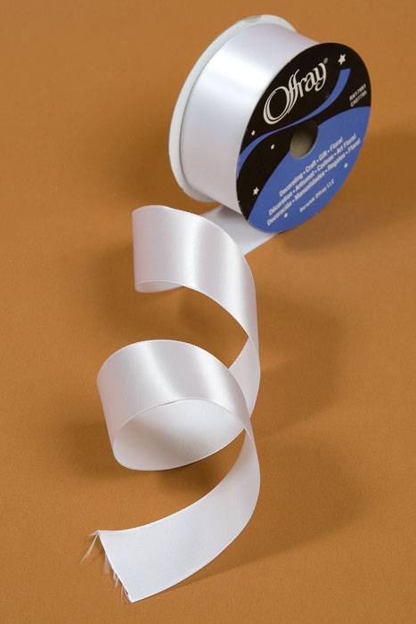 1-1/2&quot; X 25yds Wired Contessa Ribbon White
